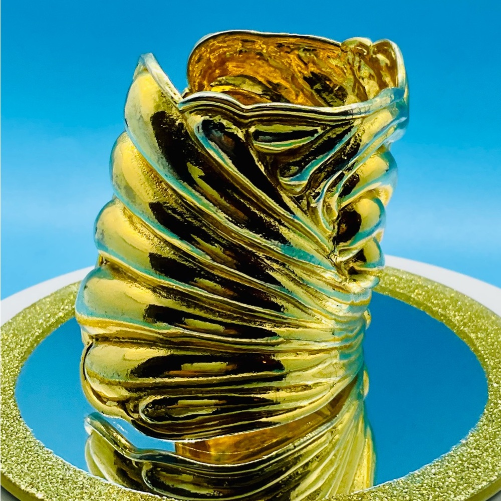 Vintage Edouard Rambaud Gold Statement Cuff Bracelet